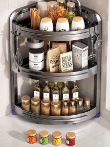 B&W | Multipurpose Spice Rack Triangle Shelf