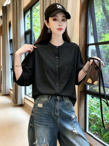 Versatile Slimming 7/8 Sleeves White Casual Shirt