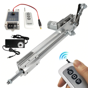 DC 12V/24V Reciprocating Cycle Linear Actuator Telescopic Motor with Remote Control 6-20cm Stroke Speed Control for Automation
