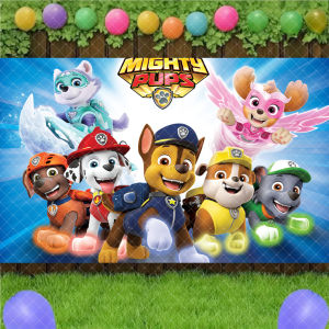Paw Patrol | Cartoon Dog Paw Patrol Birthday Party Decoration Background  Hot Blooded Rescue Dog Poster Backdrop Baby Shower Banner Supplies