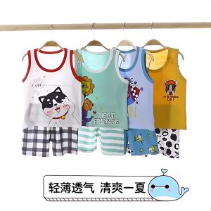 ชุดเด็กแขนกุด สำหรับเด็ก 0-5 ปี, ชุดเสื้อกล้ามเด็ก ชู้ชุดเด็ก ชู้เสื้อแขนสั้น เสื้อผ้าเด็ก Cotton 100%