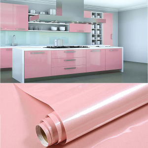 Pink Contact Paper Glossy Peel and Stick Wallpaper vinyl self adhesive waterproof removable stickers Decorative Cabinet Furnitur