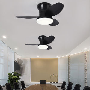 LANTU แบบเรียบง่าย65ซม. 25นิ้วสีดำสีขาว6สปีดลมพัดลมติดเพดาน3ใบพัดเอบีเอสพร้อมไฟ Led สำหรับห้องนอนห้องทานอาหารสำนักงานห้องครัว