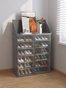 Goody Shoes Cabinet Organizer Dustproof Shoe Storage Rack Heavy Duty Shoe Cabinet with Cover Space Saving Shoe Organisers