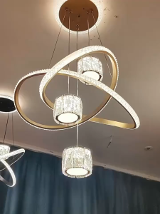 GOGEOUS Lampu Gantung Kristal Restoran Lampu Hias Ruang Tamu Kecil Baru Lampu Kamar Tidur Bar Lampu Gantung Meja Makan Ruang Makan Modern