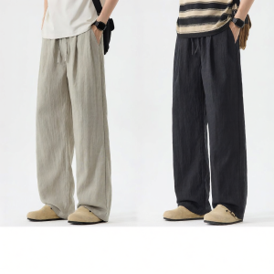 Mark Fairwhale | Tencel Straight Leg Linen Summer Casual Pants