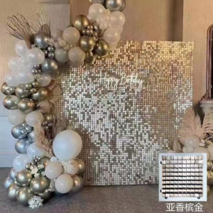 90x180 ซม.Shimmer Wall ฉากหลัง Matte แชมเปญทองเลื่อม Shimer ผนังสําหรับวันเกิดงานแต่งงานแต่งงานตกแต่ง
