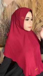 JILBAB PLISKET LONCENG GELOMBANG ORII MAZNA HIJAB || HIJAB PRISKET PET TALI ▪ 298