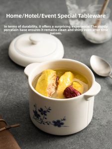 YOGEHOME | Nồi Sứ Đun Nước Nồi Hầm Soup Có Tai Dành Cho Một Người Sử Dụng
