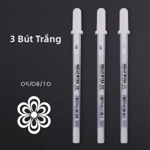 Bút Gel SAKURA Gelly Roll 1/3 Cây/bộ Mực Trắng Cổ Điển Nhiều Cỡ Ngòi - Mảnh Trung Bình Đậm Dùng Cho Ghi Nhật Ký Vẽ Tranh & Phác Thảo
