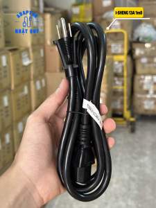 Dây nguồn 3 chấu dây vi tính (IEC) 13A 1m8 I-SHENG (có mã vạch) - 2 dẹt 1 tròn 1.8m cho adapter...