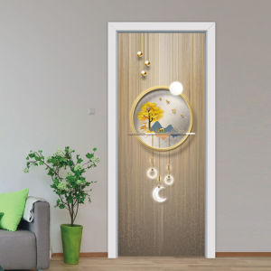 Self-Adhesive Wood Door Sticker Whole Sheet Bathroom Glass Decal Wardrobe Film Wall Art Q193 Waterproof PVC Decorative Mural