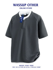 Punk Handsome Waffle Loose V-neck T-Shirt for Men