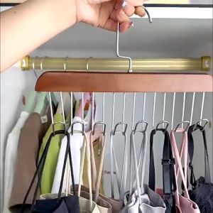Wood Hangers 8 Hooks Women Bra Hanger & Space Saving Closet Organizer