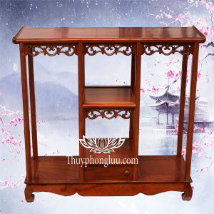 Kệ tam sơn bày đồ gỗ trang trí nội thất gỗ gụ cao 80 rộng 87 sâu 25