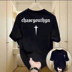 American High Street Style Mens T-Shirt Pure Cotton Short Sleeve Loose Fit Summer Trendy Brand Casual Comfortable Top