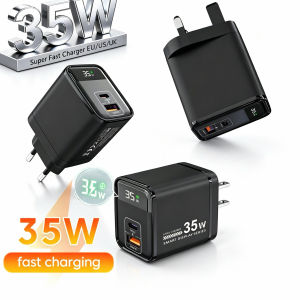 other | ﻿PD35W USB Type-c Fast Charger US/EU/Uk Plug Digital Display Phone Wall Charger Power Adapter For iPhone 15 16 17 Huawei Xiaomi