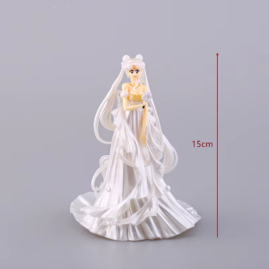 Bandai | Hot Seated Wedding Dress Sailor Moon Tsukino Usagi 15cm PVC Anime Figure Decoration Collection Doll Action Model Toys for Gift
