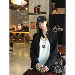 Short Black Jacket Womens Spring Autumn 2025 New Popular Super Fire Age Reduction Top Match All G Style Commute Straight Tube