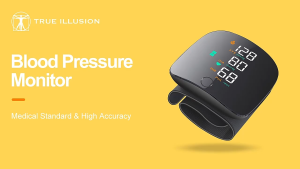 【5 Years Warranty】Rechargeable Automatic Wrist Blood Pressure Monitor Digital English Voice Broadcast BP Monitor Digital Electric Pulse Mini Sphygmomanometer with USB rechargeable data cable