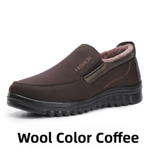 SHIPAILUO | Waterproof Thickened Mens Cotton Shoes Warm Lined Old Beijing Cloth Shoes Anti-slip Large Size Shoes For Middle And Elderly