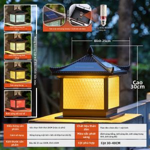 HONGDILAI | Đèn Cột Phong Cách Đèn Lồng Chống Nước Ngoài Trời