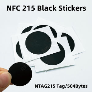 Ntag215 Đen 25mm Thẻ NFC Nhãn Dán Nhãn RFID Dính Cho Điện Thoại Thẻ Thông Minh ISO14443A Tương Thích Với Tần Số 1356 MHz