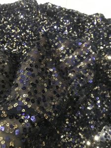 Vải kim sa 2 màu (xanh đen và vàng )co giãn đẹp sang (khổ 1m5)may đầm váy dạ hội  đầm kiểu thời trang