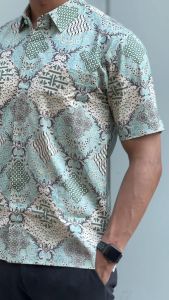 Kemeja Batik Pria Slimfit Stretch Lengan Pendek Bahan Stretch Melar Premium