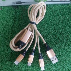 Cáp sạc 3 đầu TYPE C  Micro USB dài 1 mét SYC 5A 480MBs chính hãng bảo hành 12 tháng