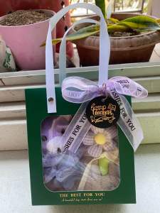 Teacher’s Day Gift-Sunflower series Coral Fleece Towel+Cute Bath Puff with Gift Box (SG stocks)