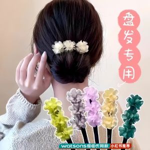 Mới Cập Nhật Mẫu Cây Tạo Gói Đầu Acrylic Tăng Cấp Phụ Kiện Tóc Cảm Giác Hoa Bông Tạo Gói Đầu Phụ Kiện Tóc