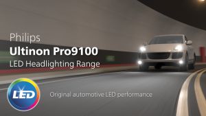 Philips Ultinon Pro9100 LED Headlights | Up to 350% Brighter Light | 1 Pair - Exceptional Visibility, SafeBeam Technology