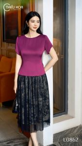 Áo kiểu thiết kế đơn giản chất liệu lụa vân sóng mềm mịn AN4L0862 Thời trang Thiều Hoa