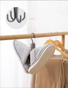 360° Free Rotating Clothes Hook Punch Free 4-Claw Rotation Coat Hanger Belt Organizer Scarf Storage Rack Bedroom Accessories