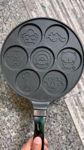 Chảo Làm Bánh Rán - Pancake - Chiên Trứng Hình Thú 7 Lỗ