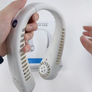 3000mAh Portable Outdoor Mini USB Charging Neck Hanging Fan Leafless Design Lazy Person Hanging Neck Fan