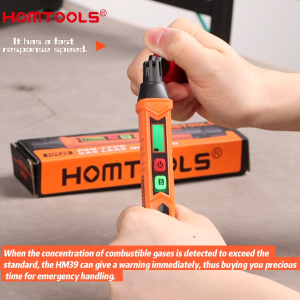 【จัดส่งจากกรุงเทพ】HOMTOOLS HM39 เครื่องตรวจจับการรั่วไหลของแก๊ส เครื่องตรวจจับก๊าซไวไฟ แบบใช้มือถือ พร้อมเสียงเตือนภัย และภาพ พร้อมหน้าจอ LCD