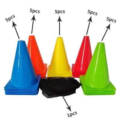 25PCS Hot Sale Colorful Marker Cones Soccer Agility Training Cones Football Marker Cones Cheap Price Portable Football