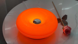 Donut Table LampRetro-Modern Table Light3-Color Dimmable Nightstand Lamp for Bedroom and DeskHome
