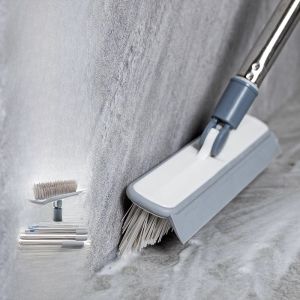 Bathroom Cleaning Long Handle Brush Wall Scrubber Stainless Steel Toilet Tub Scrubber Utility Scouring Pad Hard-To-Reach