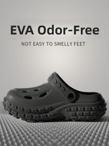 MONLEYTA | Mens Office Slippers Thick Bottom Summer Outdoor Wear Anti-slip Deodorant Increased Height Clog Shoes Breathable Flat Heel