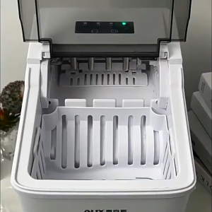 AUX Automatic Ice Maker - 15kg Capacity - 6-15 Minute Ice Production - Single Cube Ice Tray - High-Performance Compressor - White Kitchen Appliance