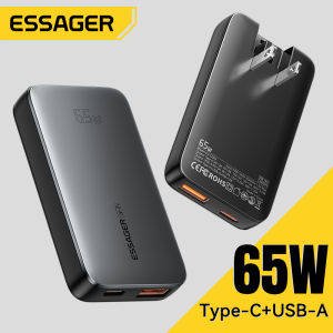 Essager Ultrathin 65W GaN USB A Type C Charger For Laptop Tablet Fast Charging Charger PPS QC4.0 3.0 PD3.0 For iPhone16 15 14-8 Max Pro ipad Macbook Huawei Xiaomi15 Samsung Phone Super Fast Charge Chargers