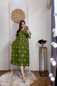 Daster Kimono bunga Dress Rayon piyama rayon tebal termurah terlaris busui kekinian best seller