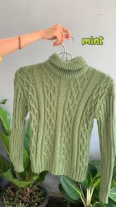 Ilona - Sweater Rajut Tebal Baju Hangat Turtleneck Anak Laki Laki Perempuan Usia 5-6 Tahun