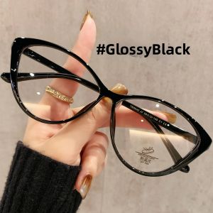 YINFAN | Ultra-light Tea-colored Cat Eye Frames For Near-sighted Women Square Round Face Compatible With Professional Zeiss Lenses