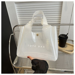 Fashionable Semi-Transparent Small Womens Bag Lightweight All-Match PVC Shoulder Handbag Waterproof Beach Swimming Bag Trendy