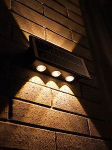 AIMO Outdoor Solar Wall Light 8/6/4 LED Waterproof Warm RGB Spotlight for Garden Decoration Wall Lamp