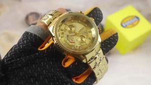 Box Exclusive Jam Tangan FOS Mirror Chrono VA-394NA / Jam Tangan Fashion Pria Tali Rantai Diameter 48cm